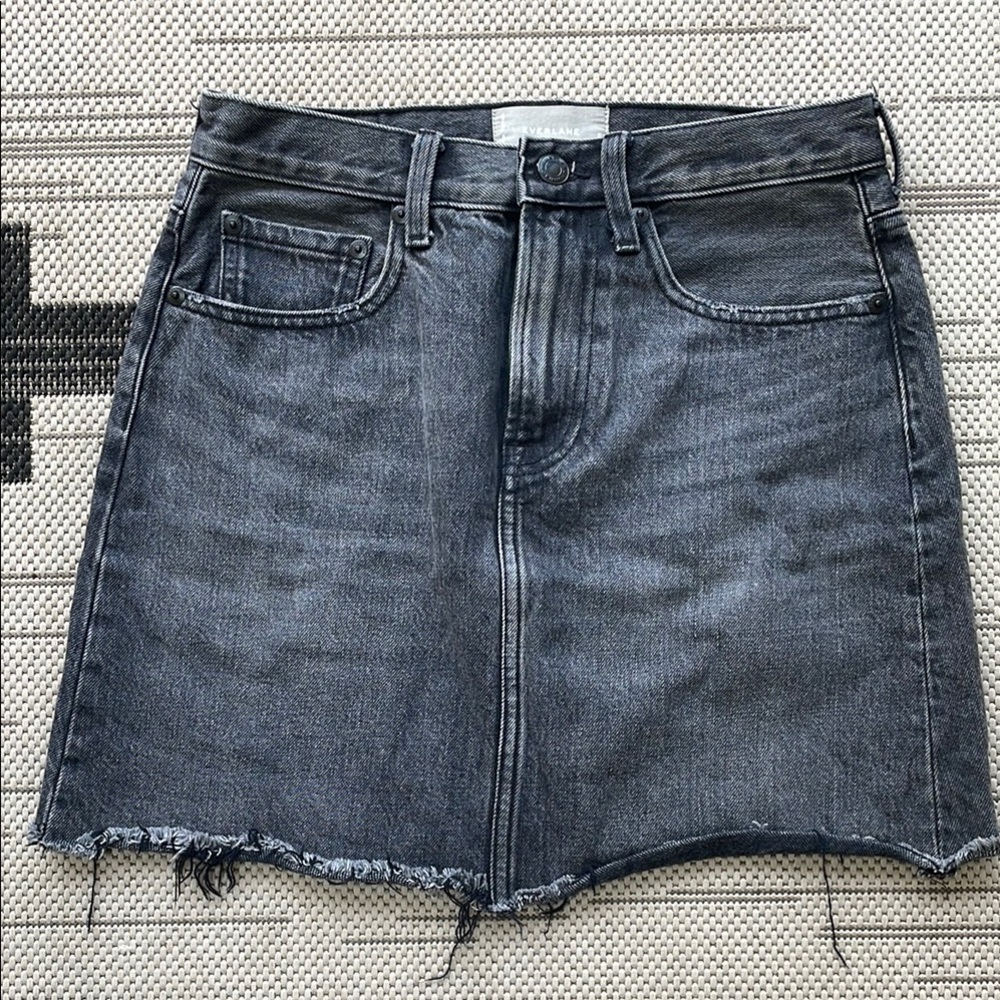 Everlane Black Denim Skirt